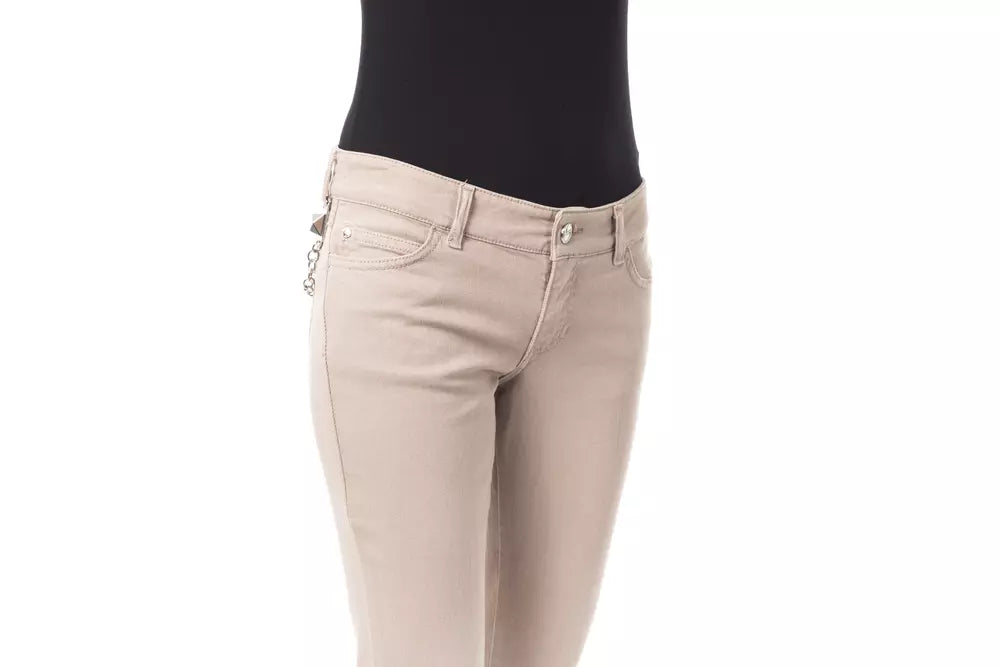 Pantaloni da donna in cotone beige BYBLOS