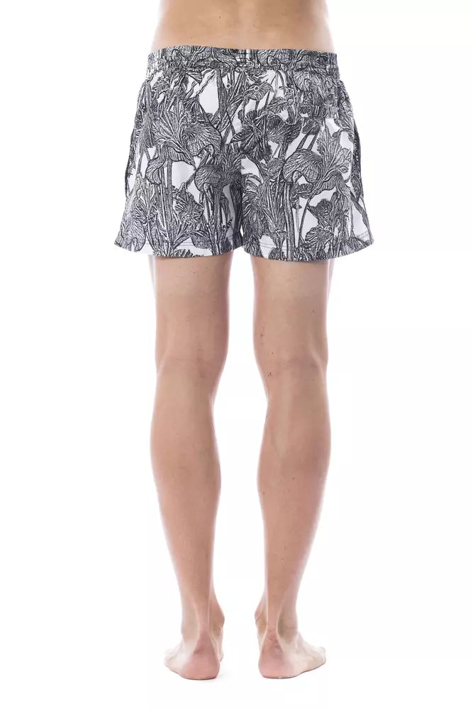 Traje de baño de poliéster negro/blanco
