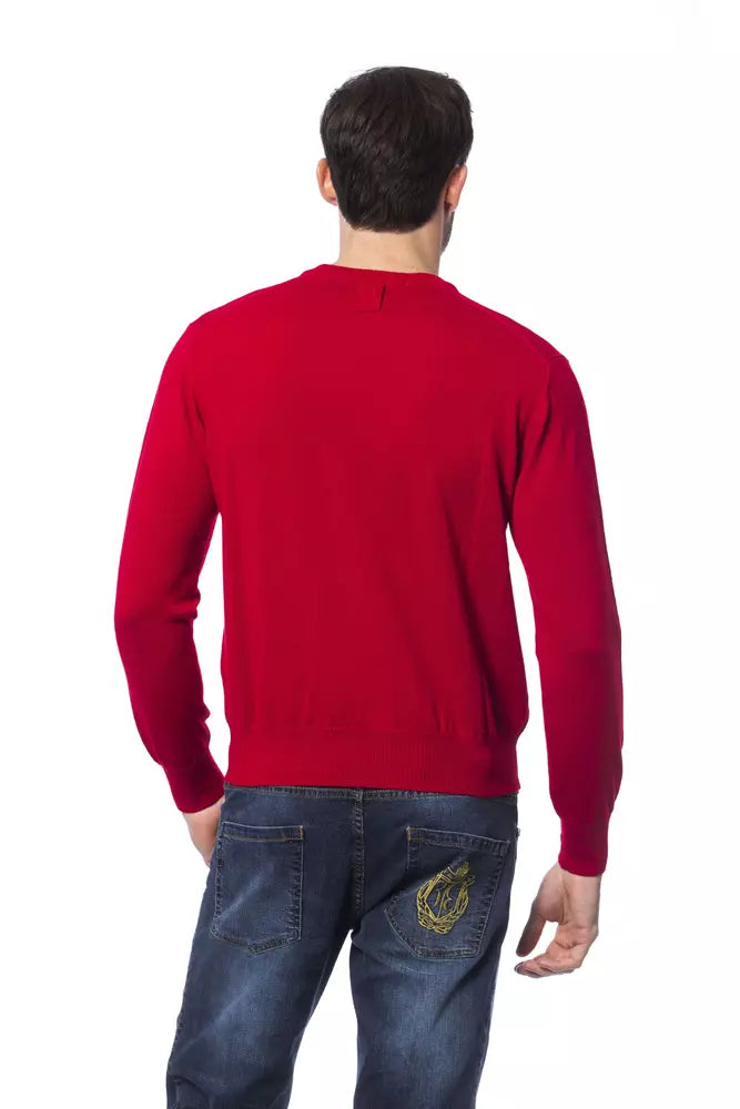 Maglione da uomo in merino rosso Billionaire Italian Couture