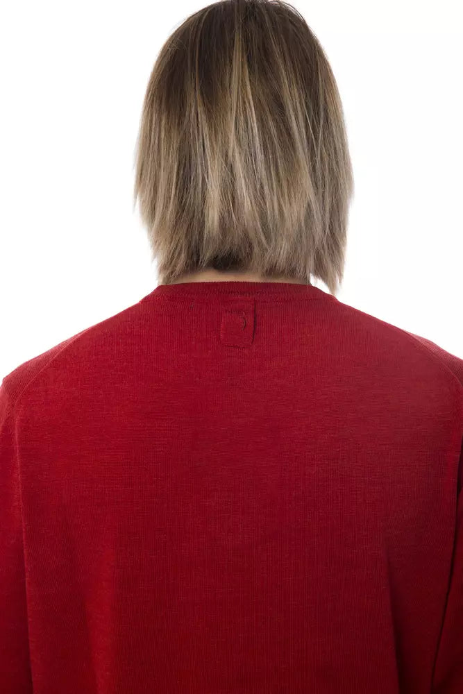 Maglione da uomo in merino rosso Billionaire Italian Couture