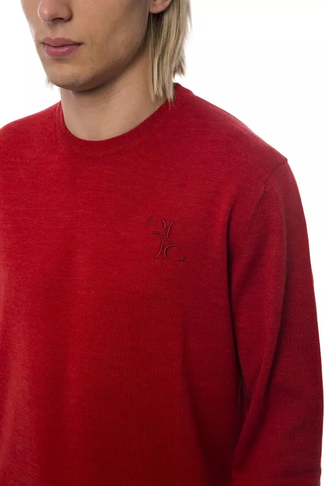 Maglione da uomo in merino rosso Billionaire Italian Couture