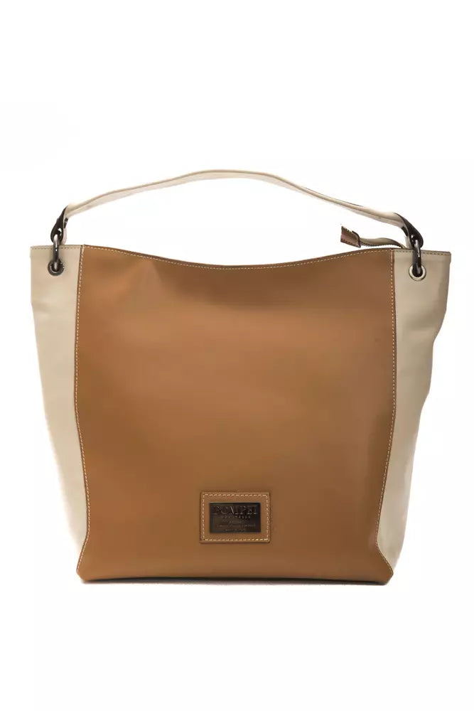 Bolso de hombro de cuero marrón