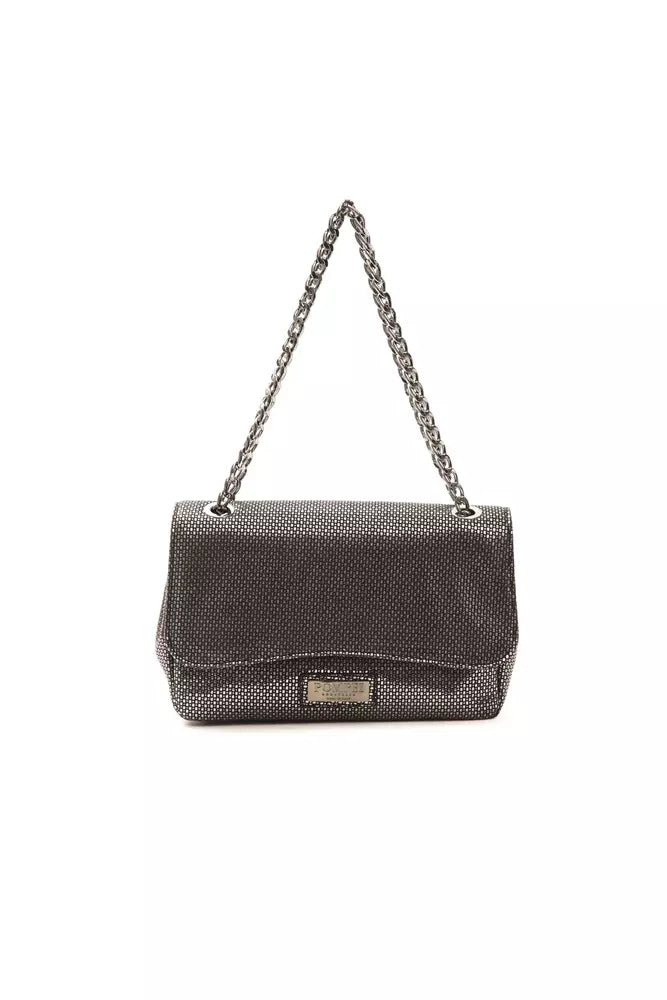 Bolso bandolera de cuero gris