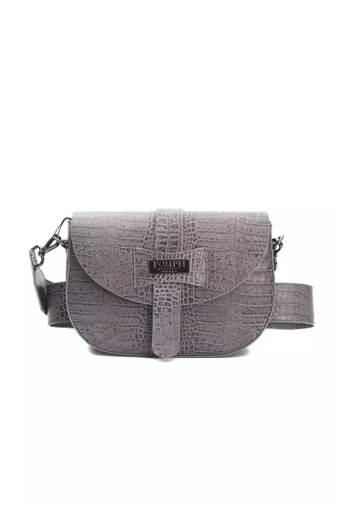 Bolso bandolera de cuero gris