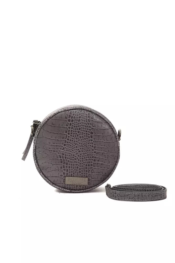 Bolso bandolera de cuero gris