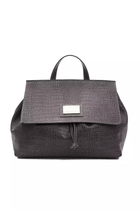 Sac à main pour femmes en cuir gris Donatella Pompei