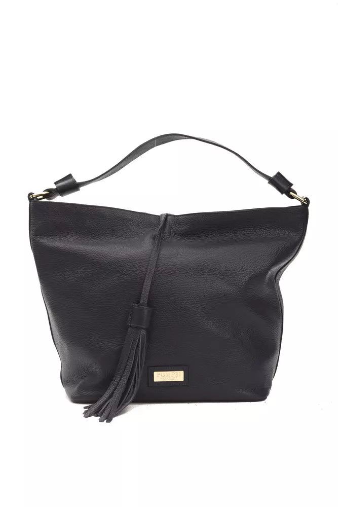 Bolso de hombro de cuero gris