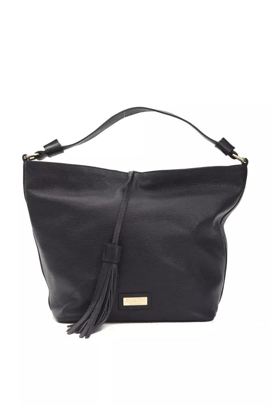 Bolso de hombro de cuero gris