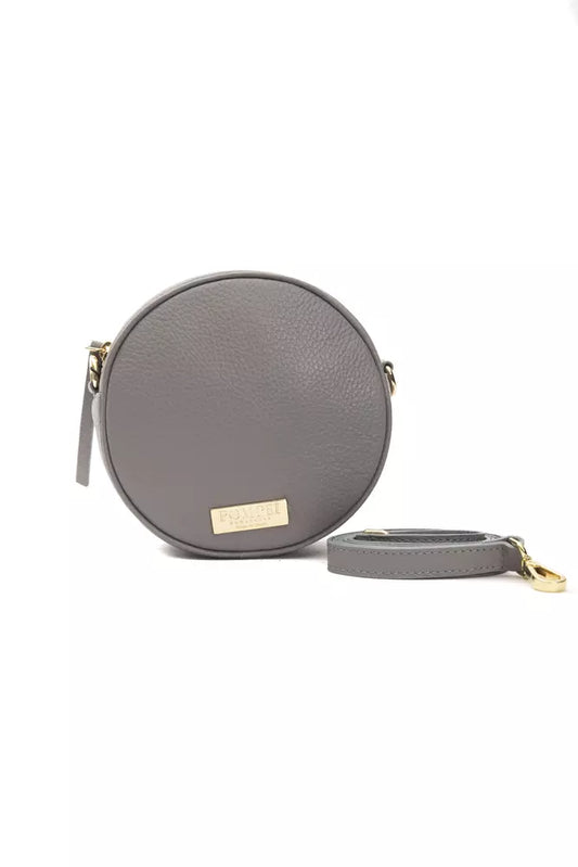 Bolso bandolera de cuero gris