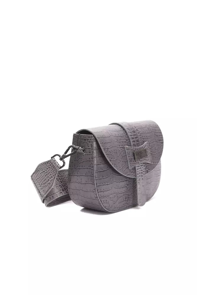 Bolso bandolera de cuero gris