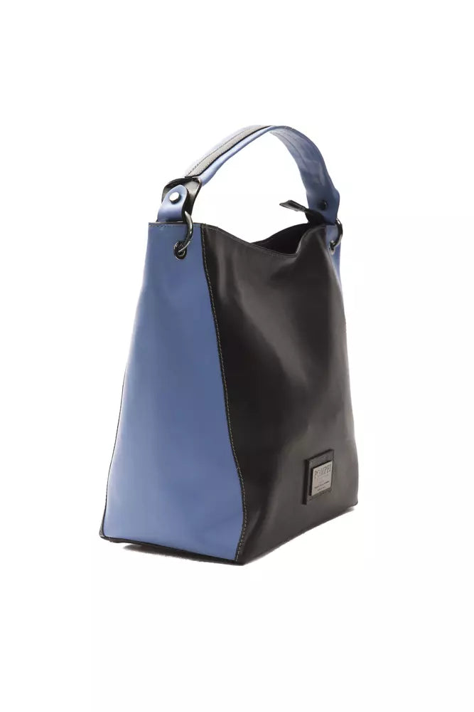 Bolso de hombro de cuero negro