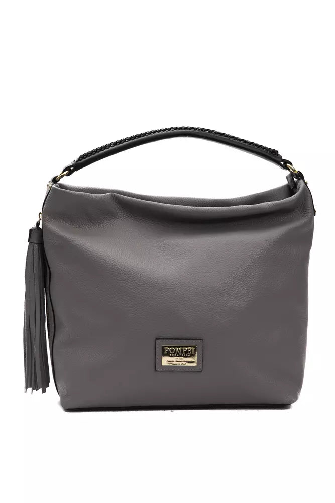 Sac à bandoulière en cuir gris