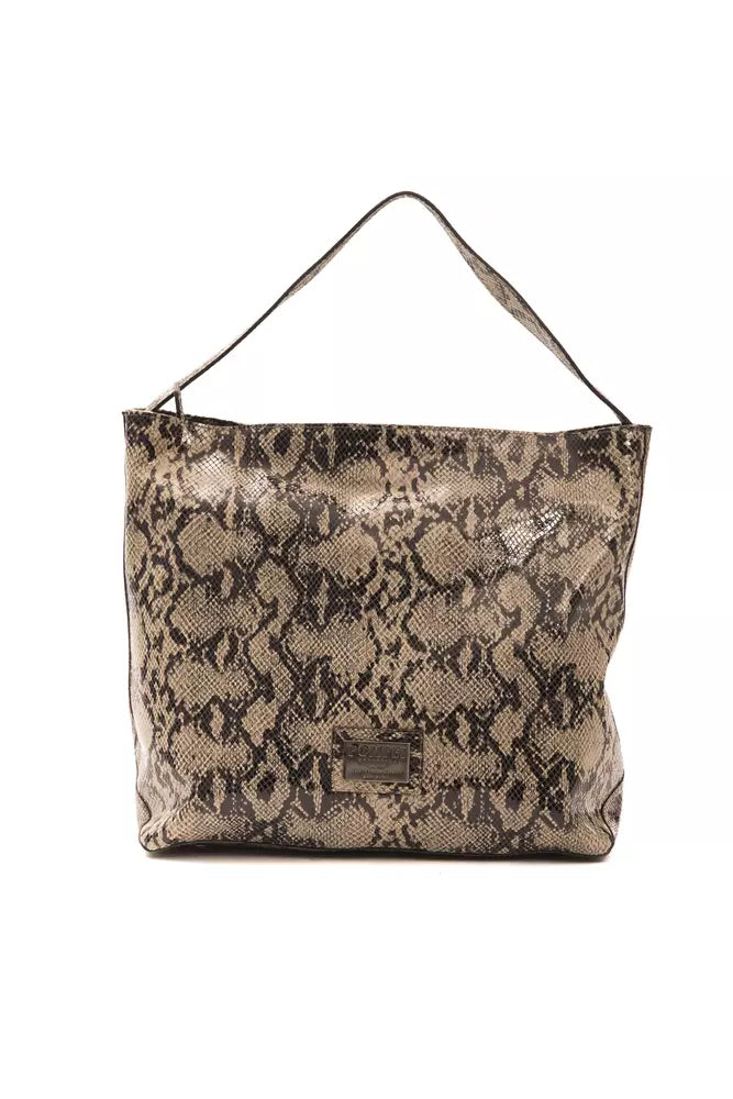 Bolso de hombro de cuero marrón