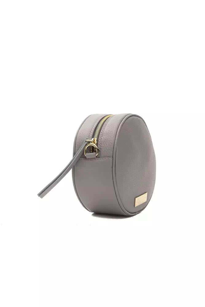 Bolso bandolera de cuero gris