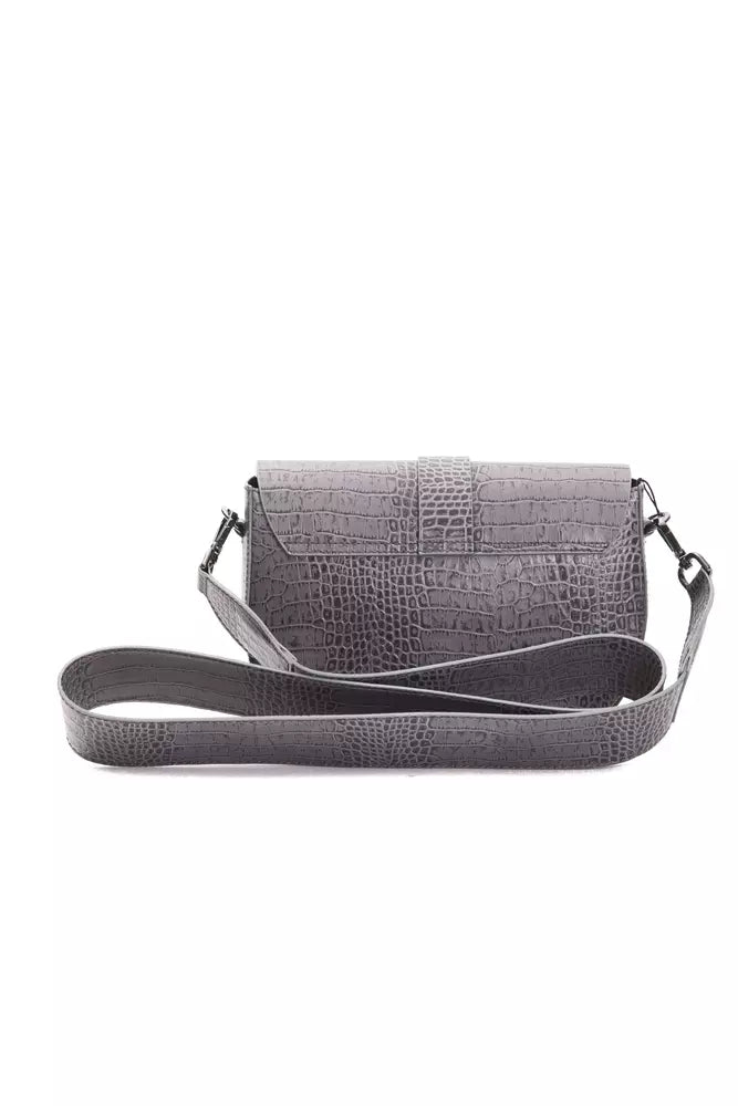 Bolso bandolera de cuero gris