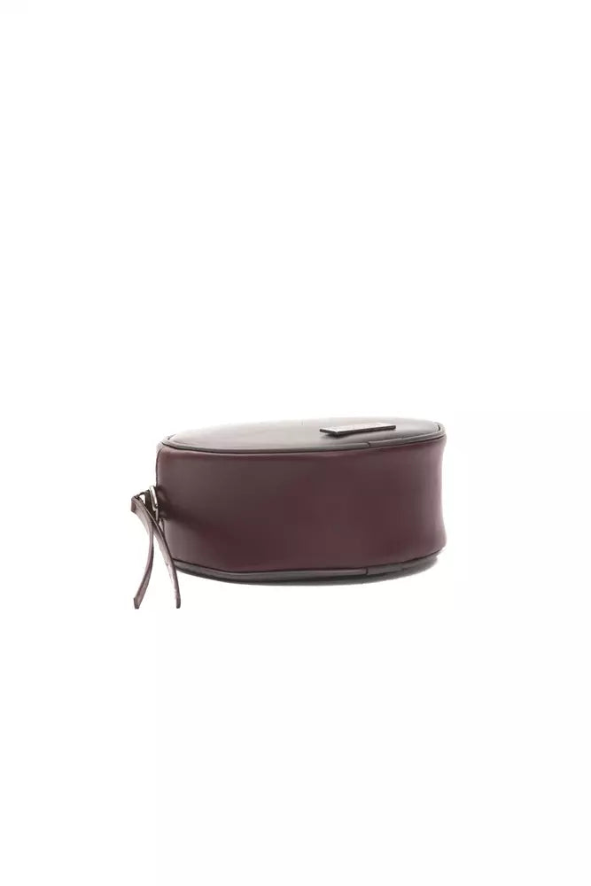 Bolso bandolera de cuero burdeos