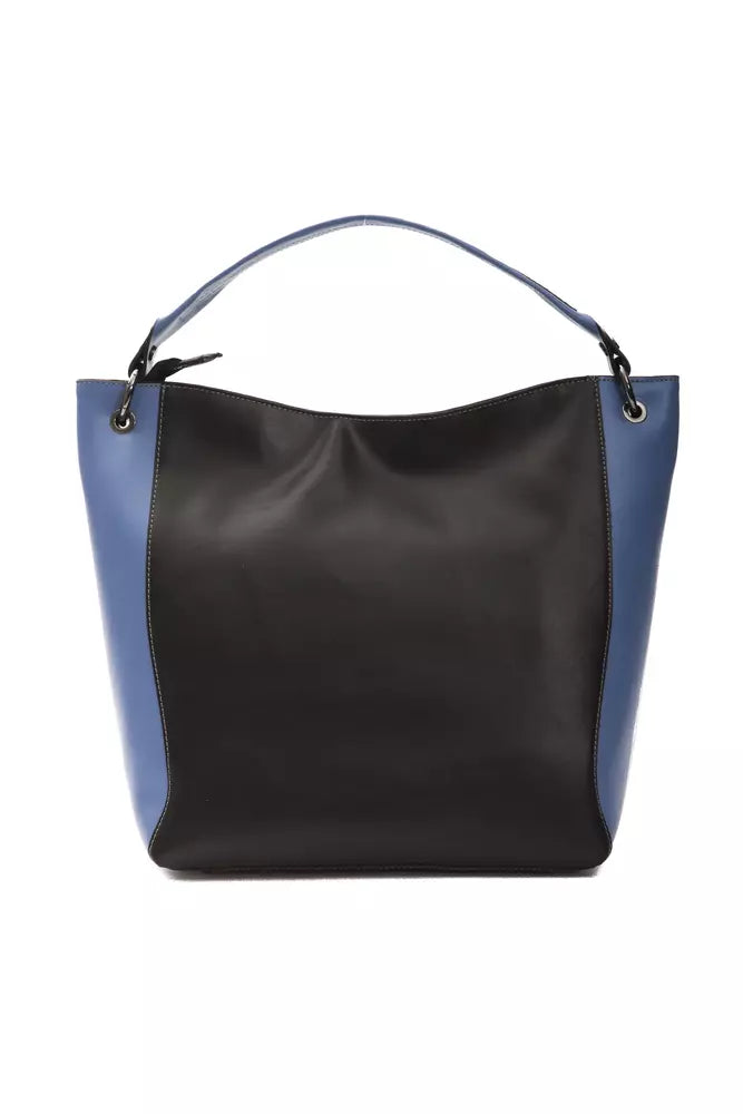 Bolso de hombro de cuero negro