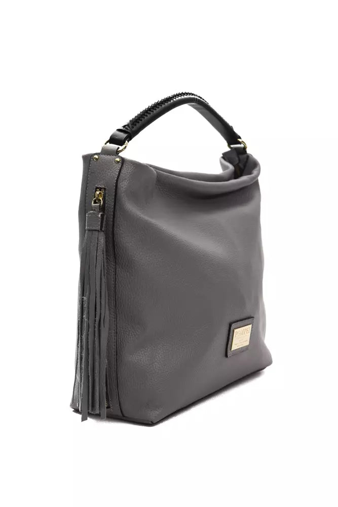 Sac à bandoulière en cuir gris