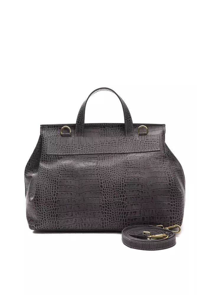 Bolso de cuero gris