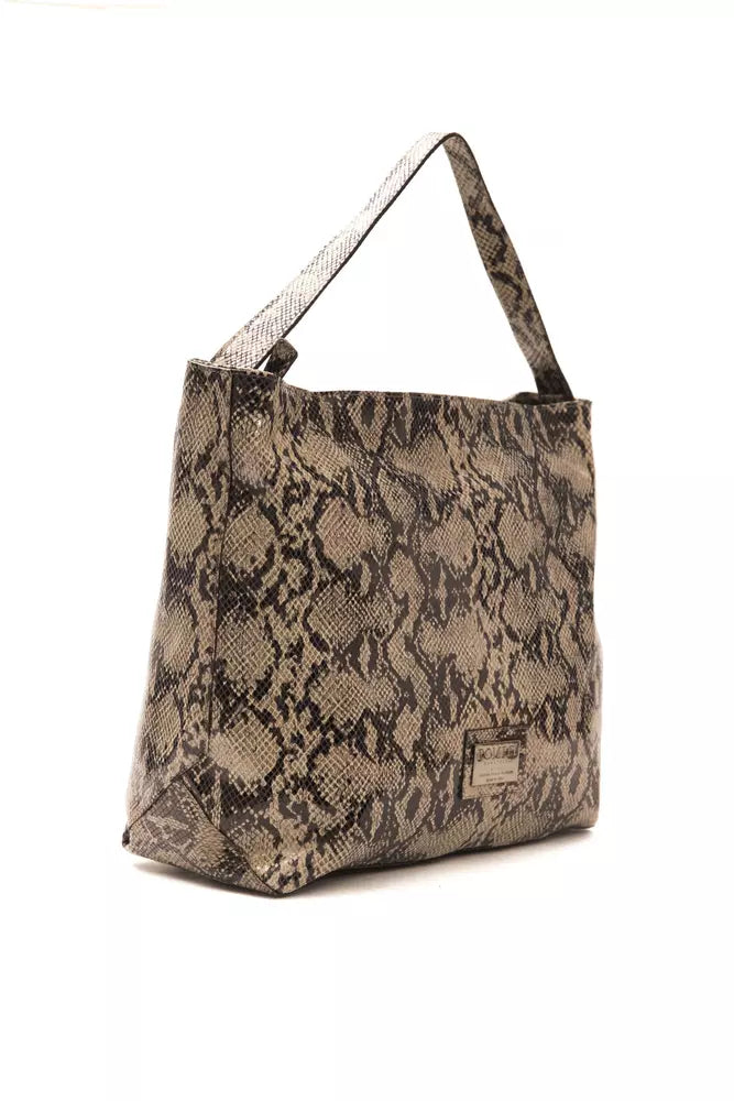 Bolso de hombro de cuero marrón