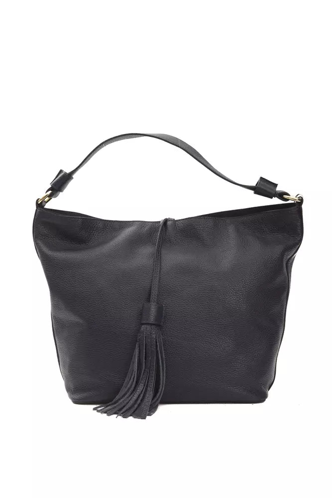 Bolso de hombro de cuero gris
