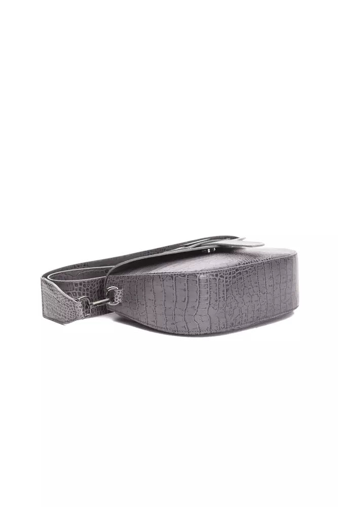 Bolso bandolera de cuero gris