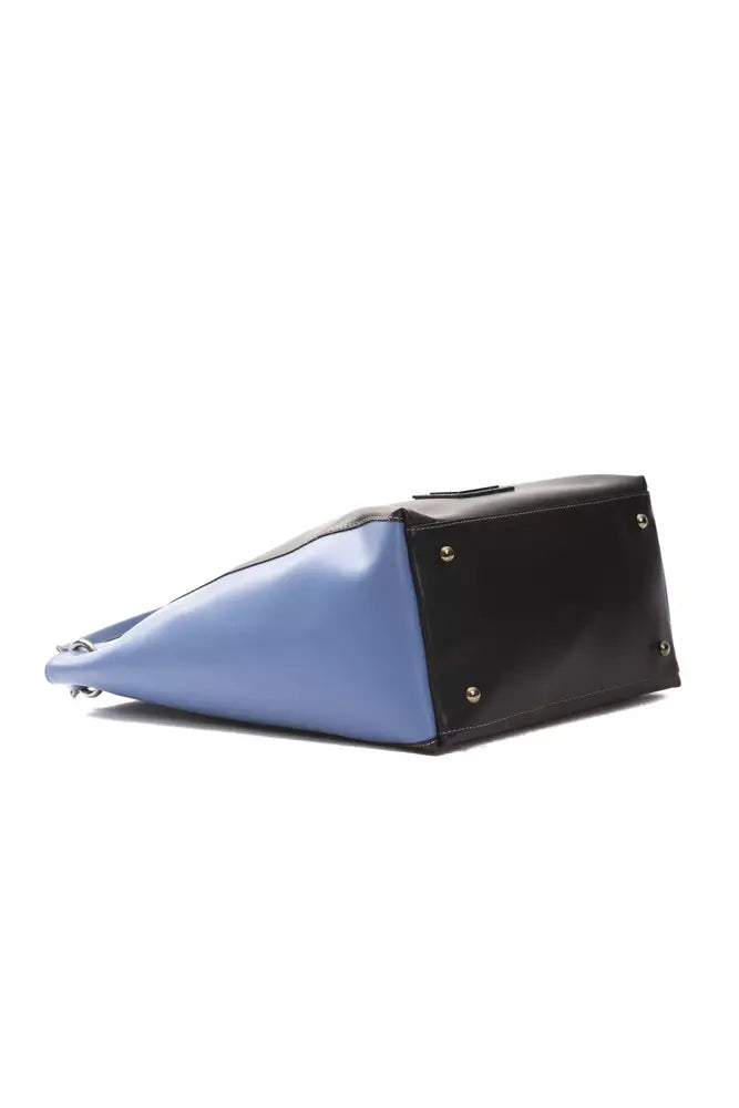 Bolso de hombro de cuero negro