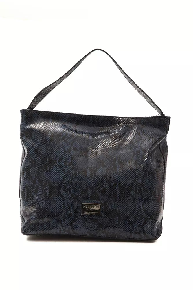 Bolso de hombro de cuero azul