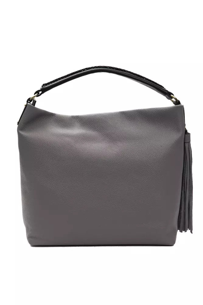 Sac à bandoulière en cuir gris