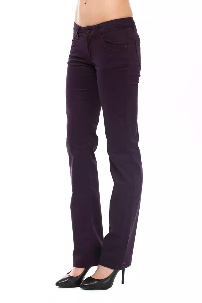 Jeans e pantaloni in cotone viola