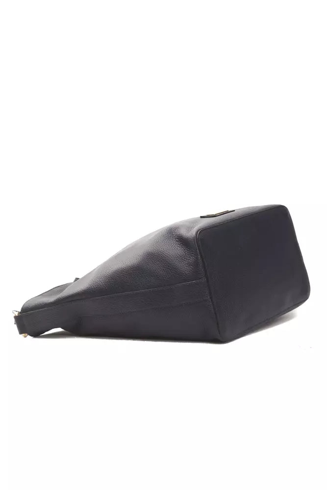 Bolso de hombro de cuero gris