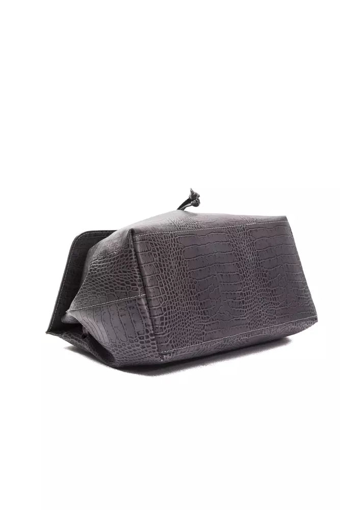 Bolso de cuero gris