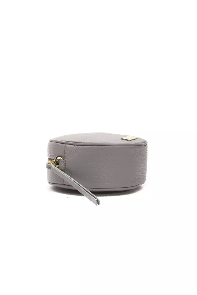 Bolso bandolera de cuero gris