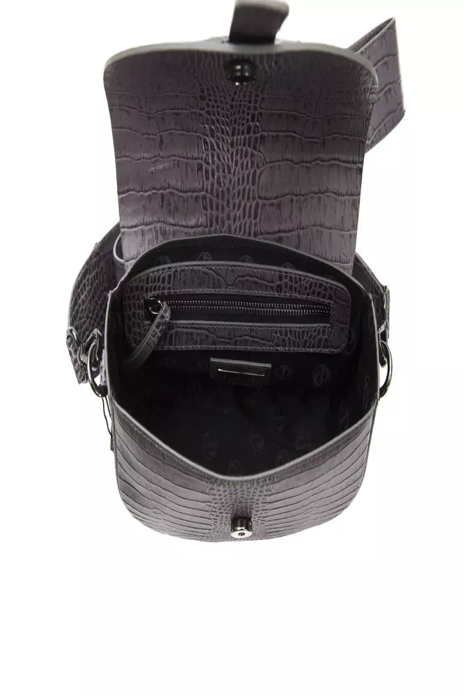 Bolso bandolera de cuero gris