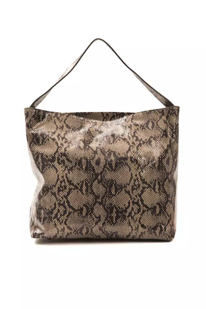 Bolso de hombro de cuero marrón