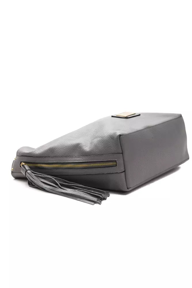 Sac à bandoulière en cuir gris