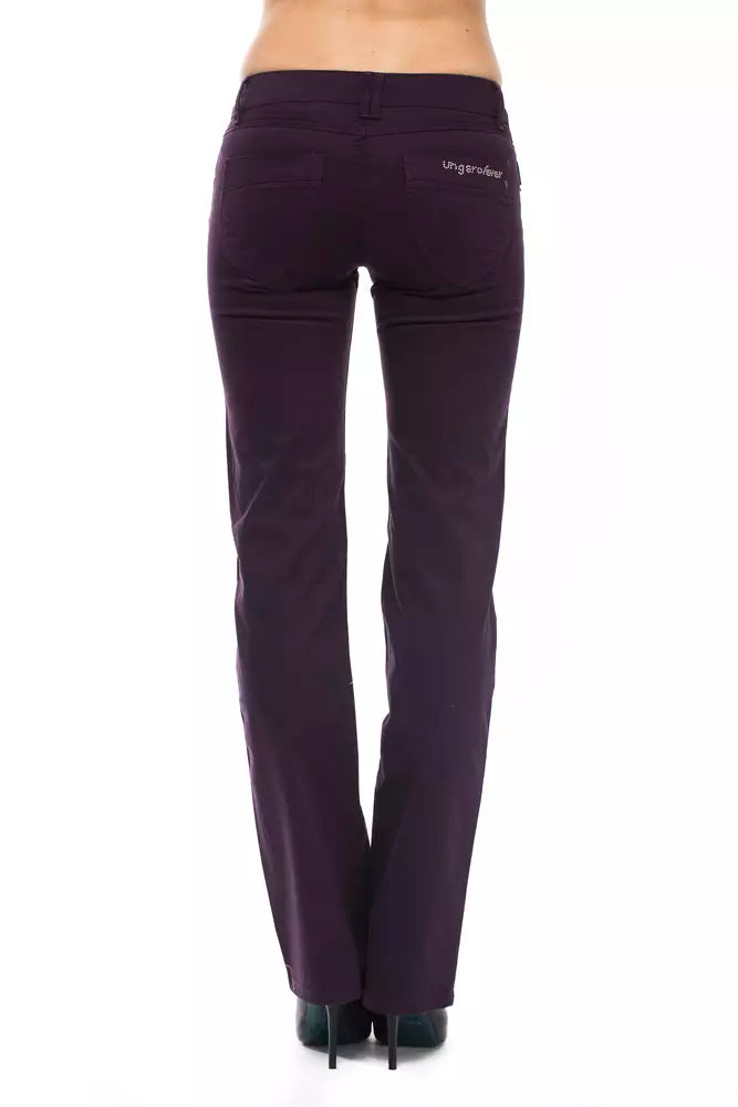 Jeans e pantaloni in cotone viola