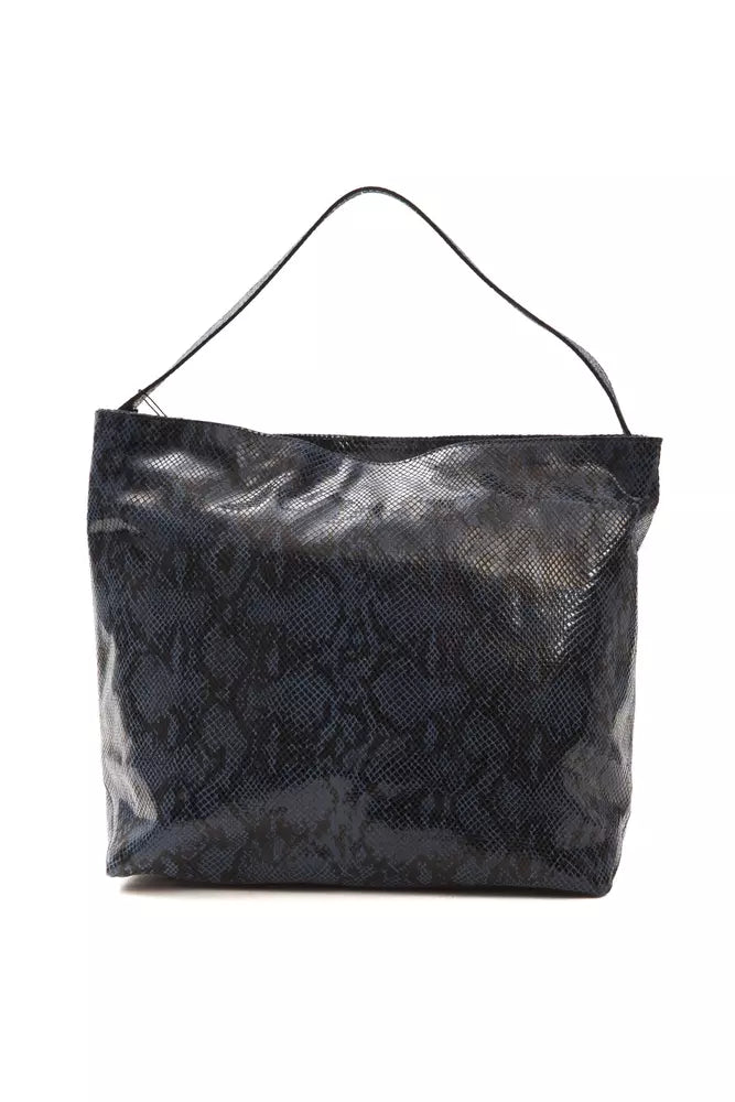 Bolso de hombro de cuero azul