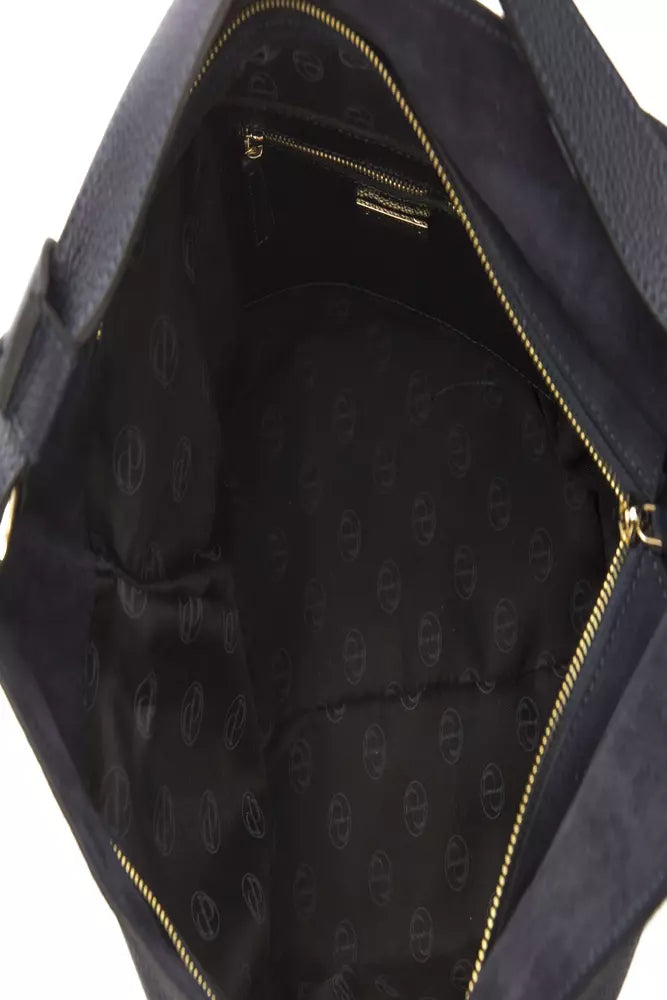 Bolso de hombro de cuero gris