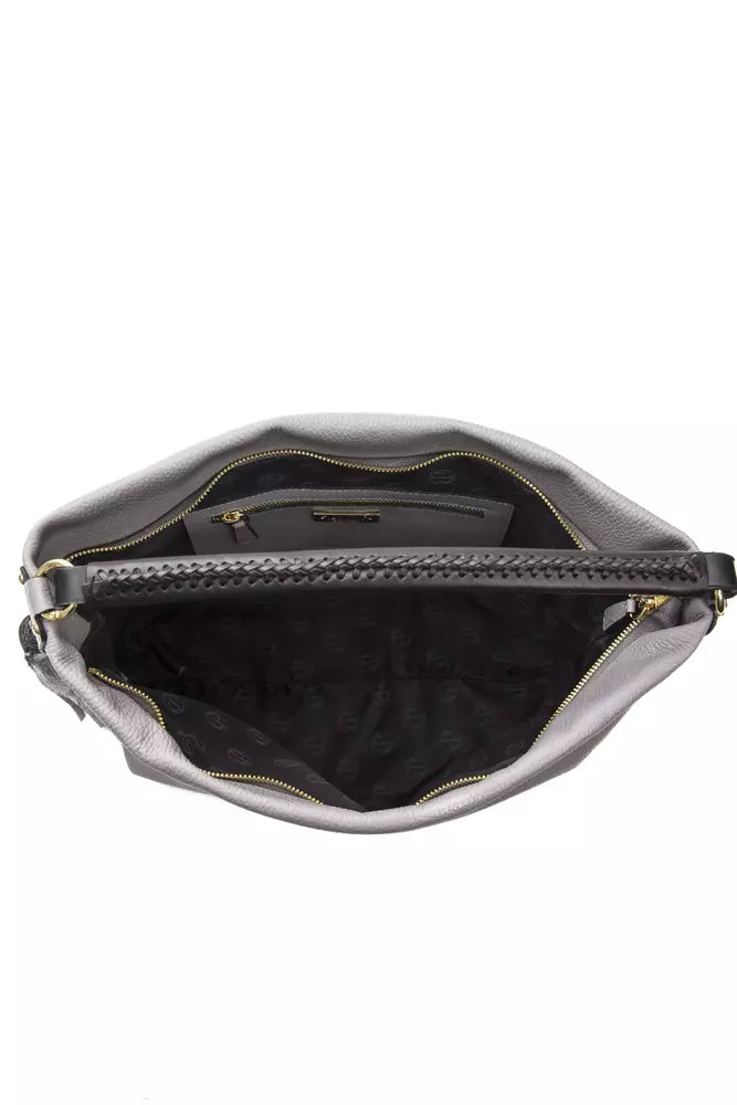 Sac à bandoulière en cuir gris