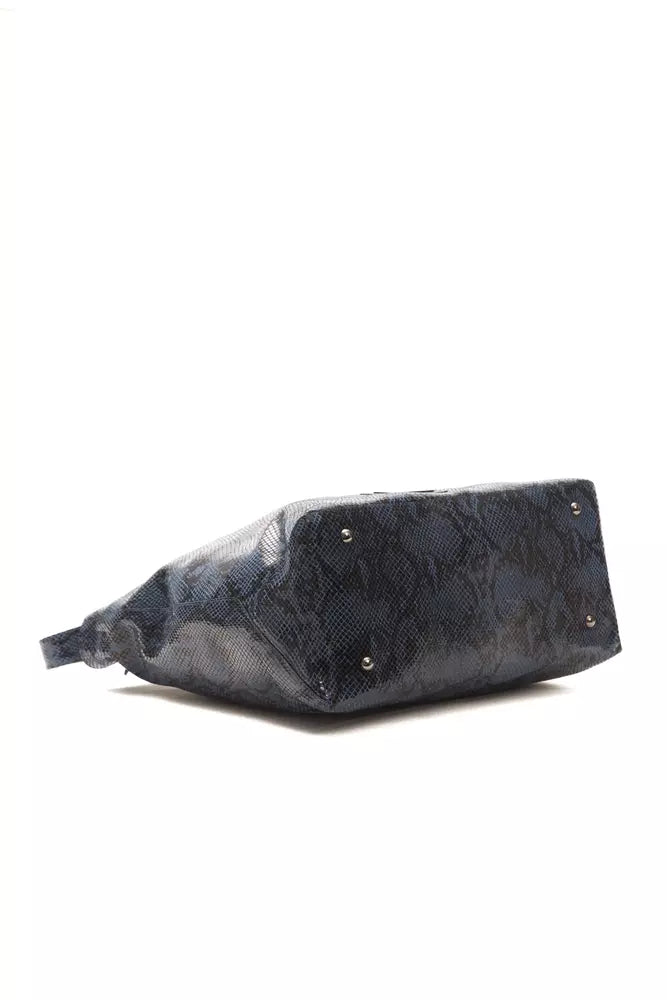 Bolso de hombro de cuero azul