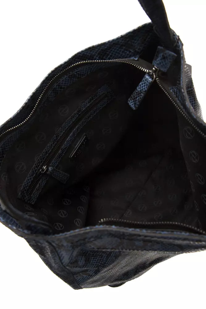 Bolso de hombro de cuero azul