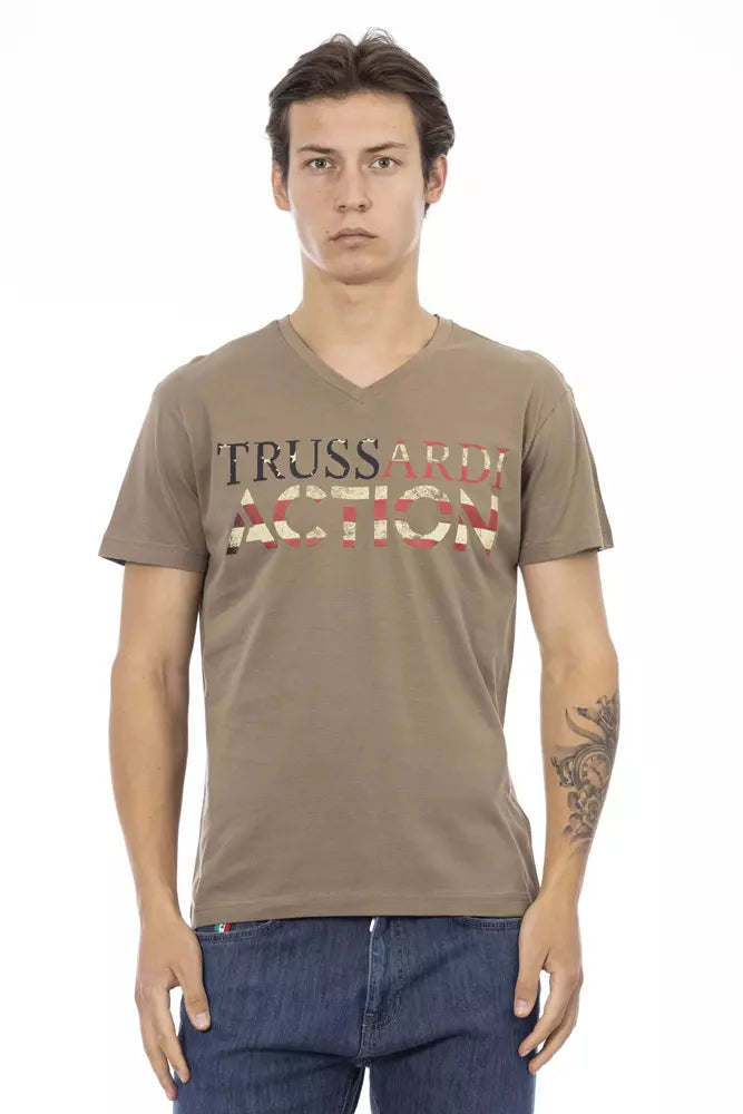 Camiseta de algodón marrón