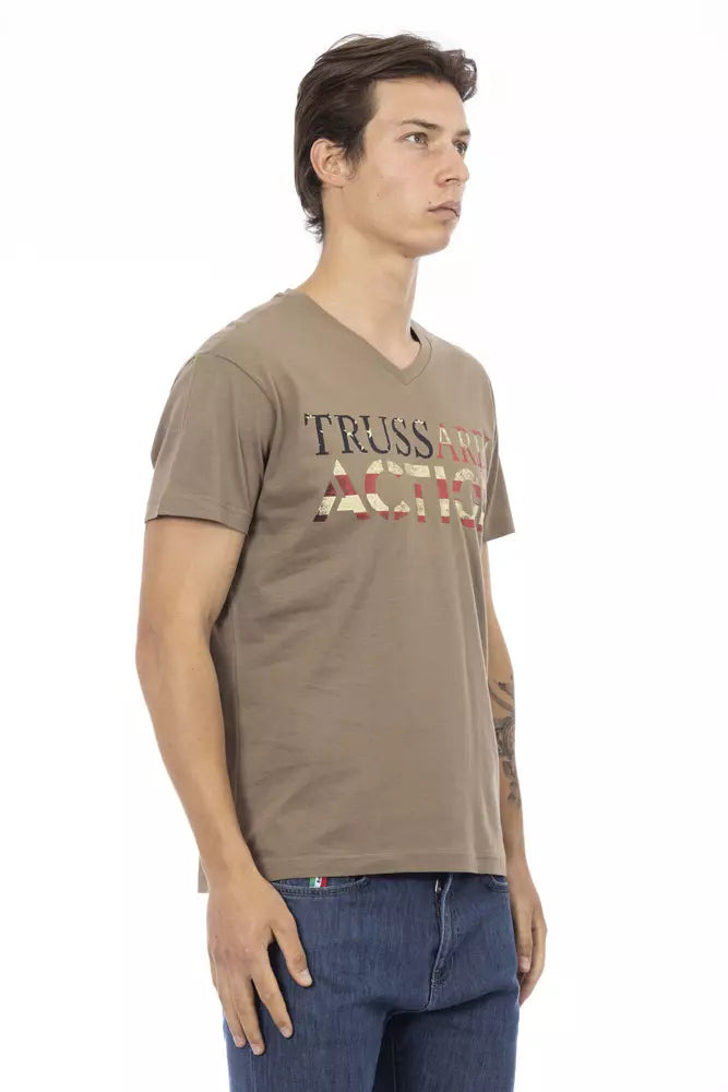 Camiseta de algodón marrón