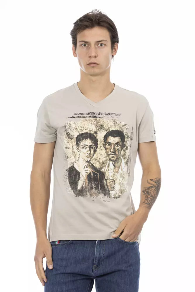 Camiseta de algodón beige