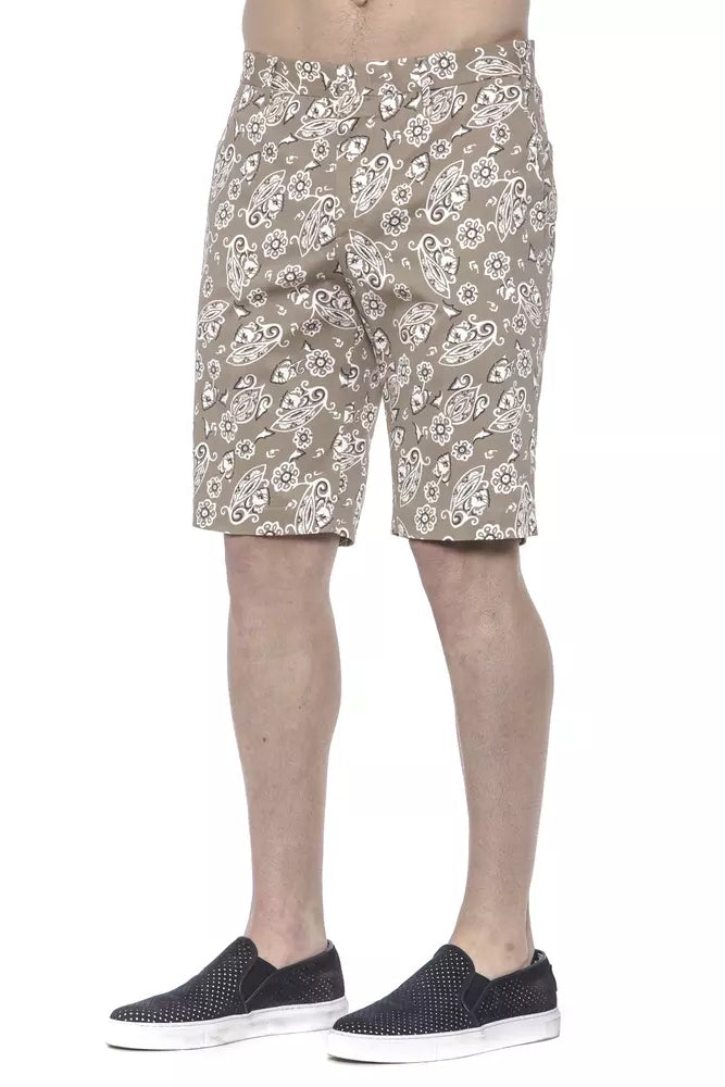 Pantalón corto de algodón beige