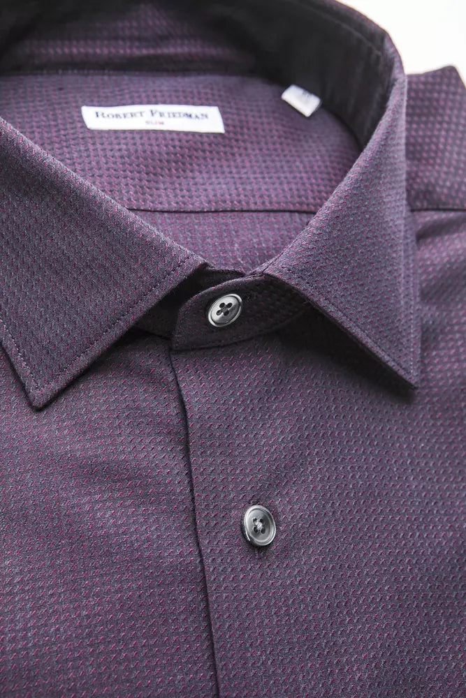 Camicia in cotone bordeaux