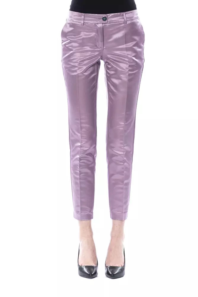BYBLOS Pantaloni in Cotone Viola da Donna
