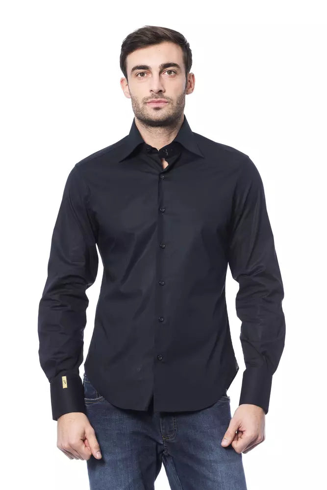 Camisa de algodón azul