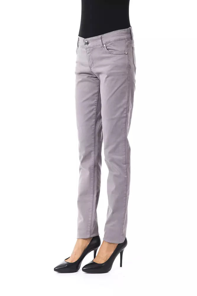 Pantaloni da donna in cotone grigio BYBLOS